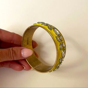 J. Crew Yellow Enamel + Rhinestone Bangle